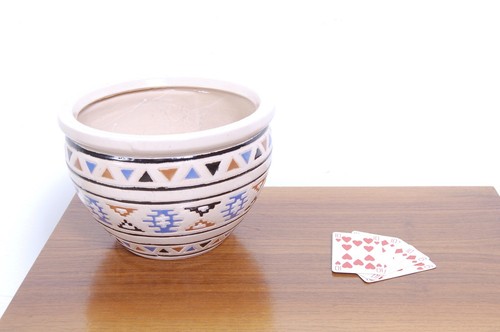 Porta vaso terracotta - , dipinta