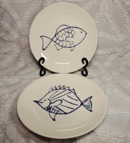 Coppia piatti pesce maceramica - pesce,