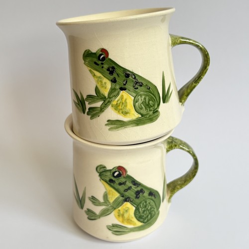 Handpainted ceramic frog mug - handpainted,