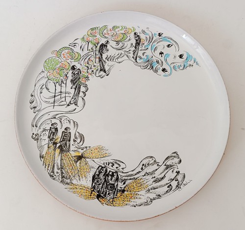 Piatto ceramica disegno - ♥, in